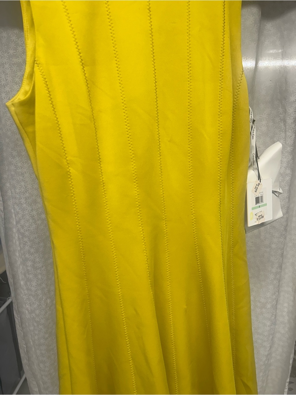 Calvin Klein Yellow Sleeveless Midi Dress